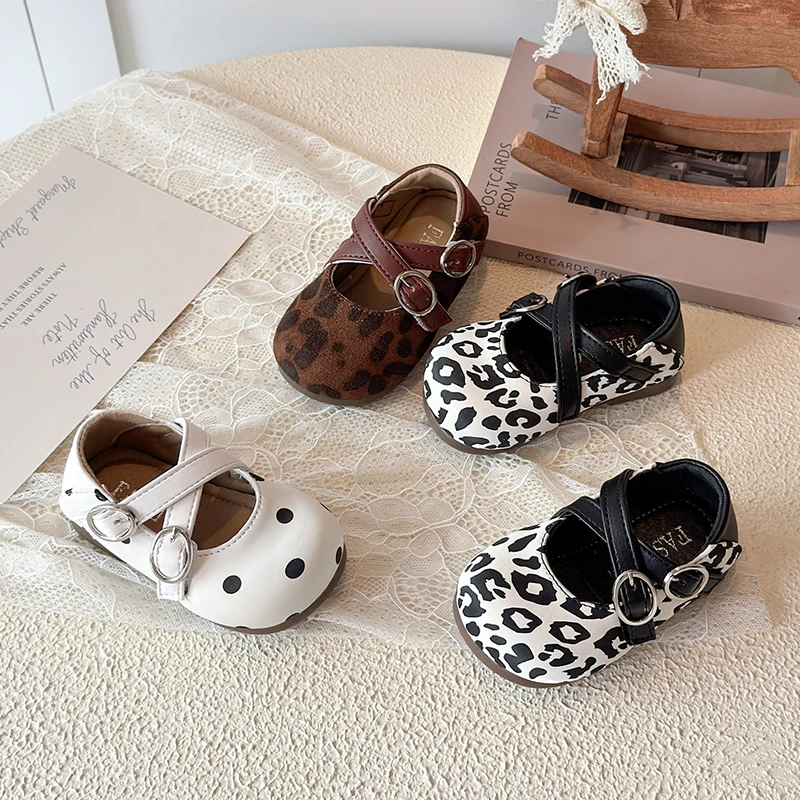 Toddler Walking Shoes Versatile Trendy Baby Princess Casual Shoes Round Toes 2026 Brand New Kids Flat Shoes Korean Style Soft