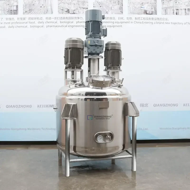 hot sale Heated Jacketed 500L Mixing Agitator Tank 1.5kw Electric Stainless Steel 316/304 Pump Vacuum Detergent Mixing Equipment