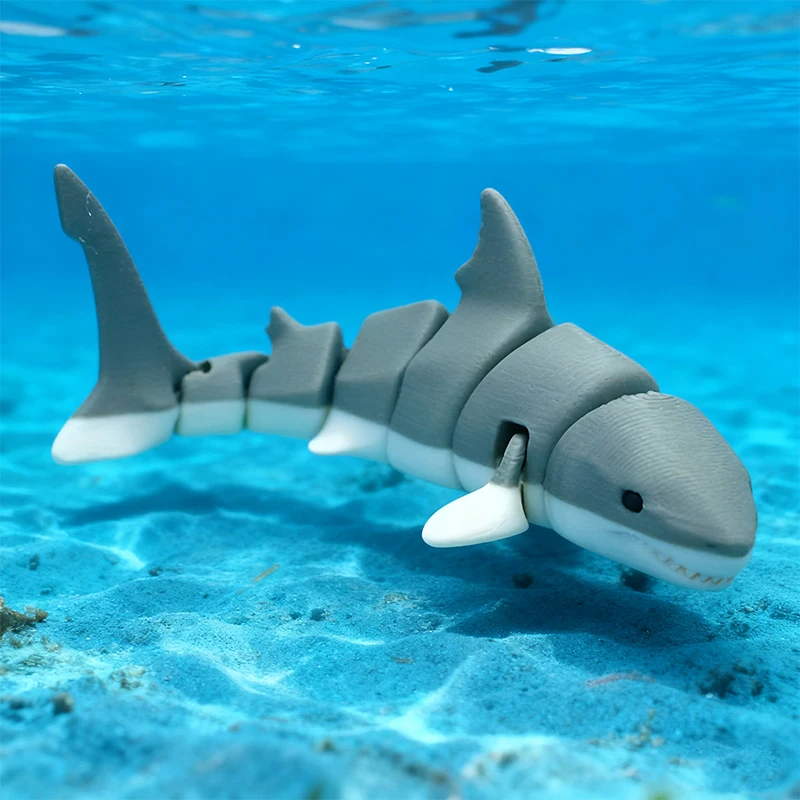 3D Printed Small Animal Joint Flexible Simulation Shark, Killer Whale Ornament Home Decoration Perfect Gift for Friends Family