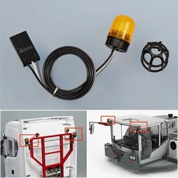 1pcs 360 Degree Rotating Light LED Engineering Lamp 1/14 For Tamiya Lesu For Scania Man Actros Volvoo Car Parts Truck Trailer