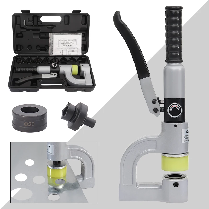 

Stainless Steel Hole Punch Driver SYD-32 Hydraulic Hole Making Tool Hydraulic Hole Puncher Machine Perforation Range From 6-35mm