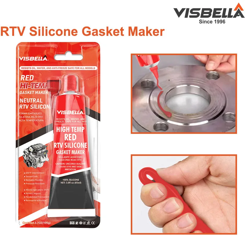 

Visbella High Temperature RTV Silicone Gasket Maker for Engines Automotive Sealant Motor Gap Seal Repair Rubber Sealant Tools