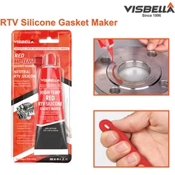 Visbella High Temperature RTV Silicone Gasket Maker for Engines Automotive Sealant Motor Gap Seal Repair Rubber Sealant Tools