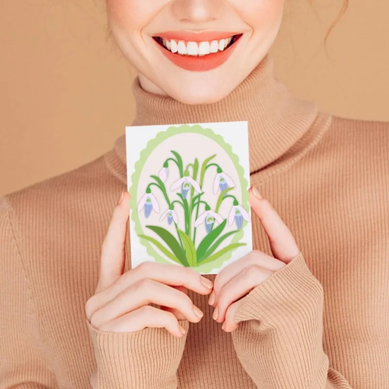 1 pc Snowdrop Flowers Cutting Dies for Card Making Metal Snowdrop Flowers Die Cuts Embossing Stencils Cutting Dies Template