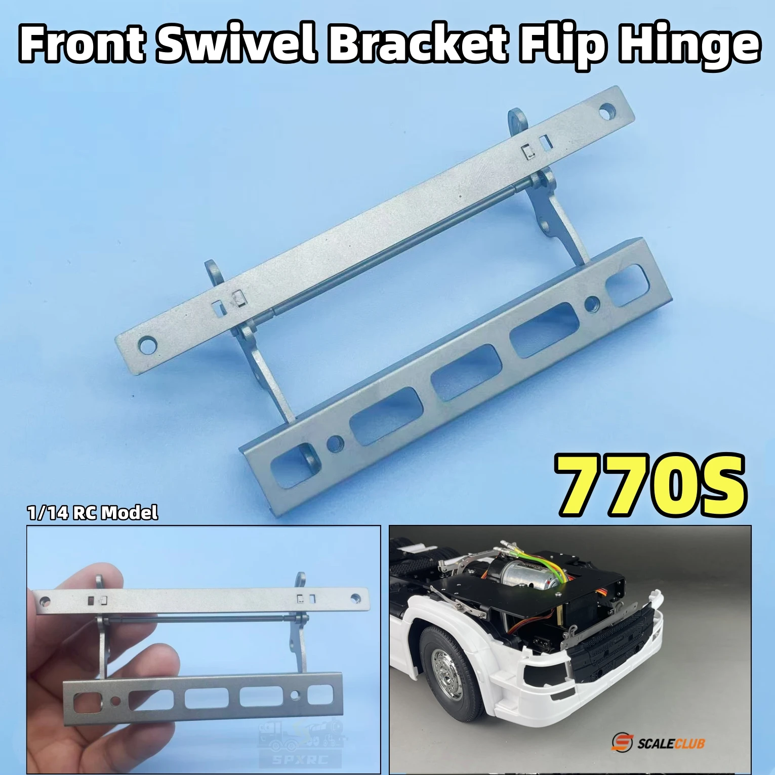 

770S Front Swivel Bracket Flip Hinge Metal For 1/14 Tamiya RC Romote Control Toy Dump Truck Trailer Tractor DIY Car Accessories