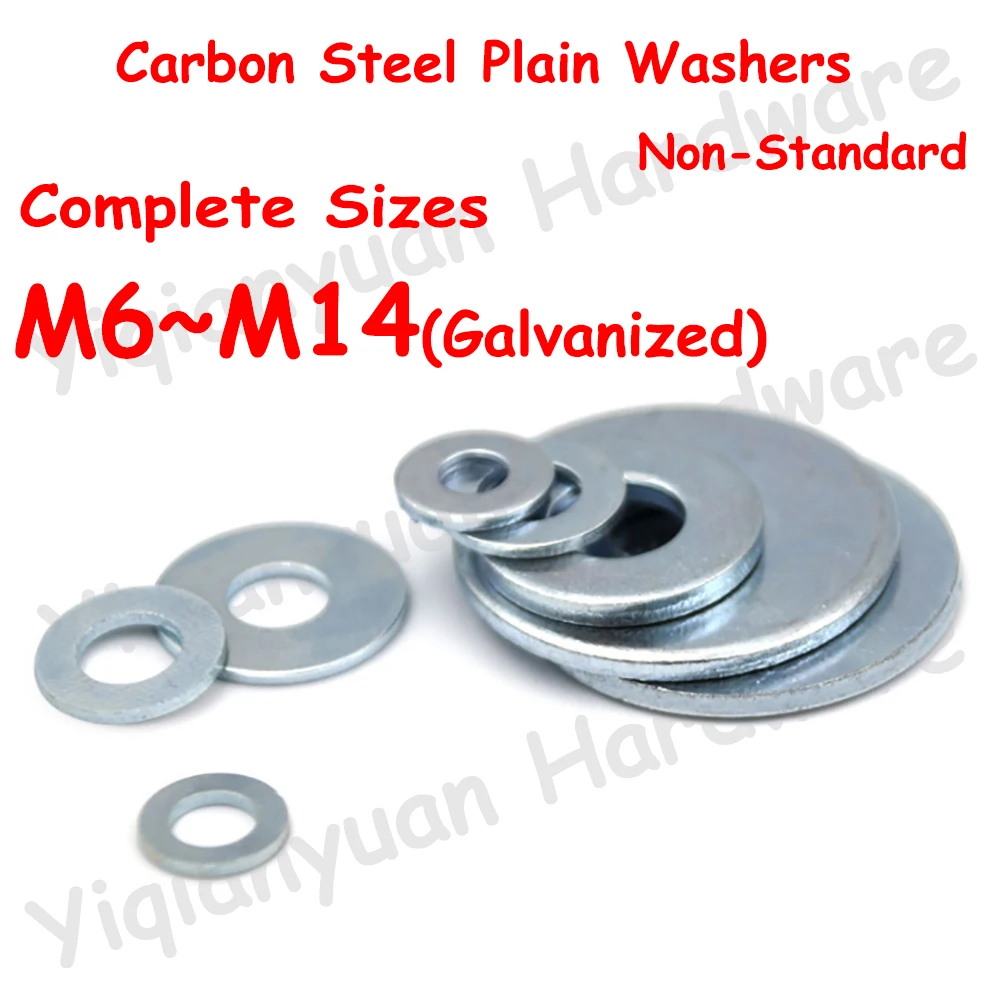 M6 M7 M8 M10 M12 M14 Carbon Steel Galvanized Non-standard Plain Washer Flat Gasket Shims for Cylinder Car Accessories