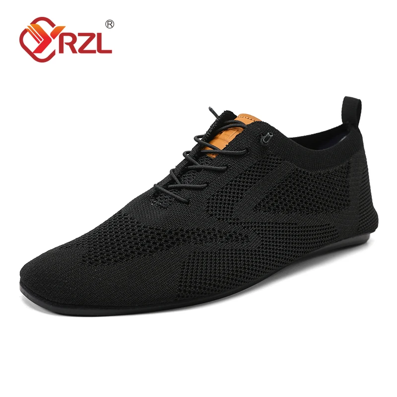 YRZL-mocasines de suela fina para hombre, zapatos planos para caminar, transpirables, antideslizantes, informales, de verano