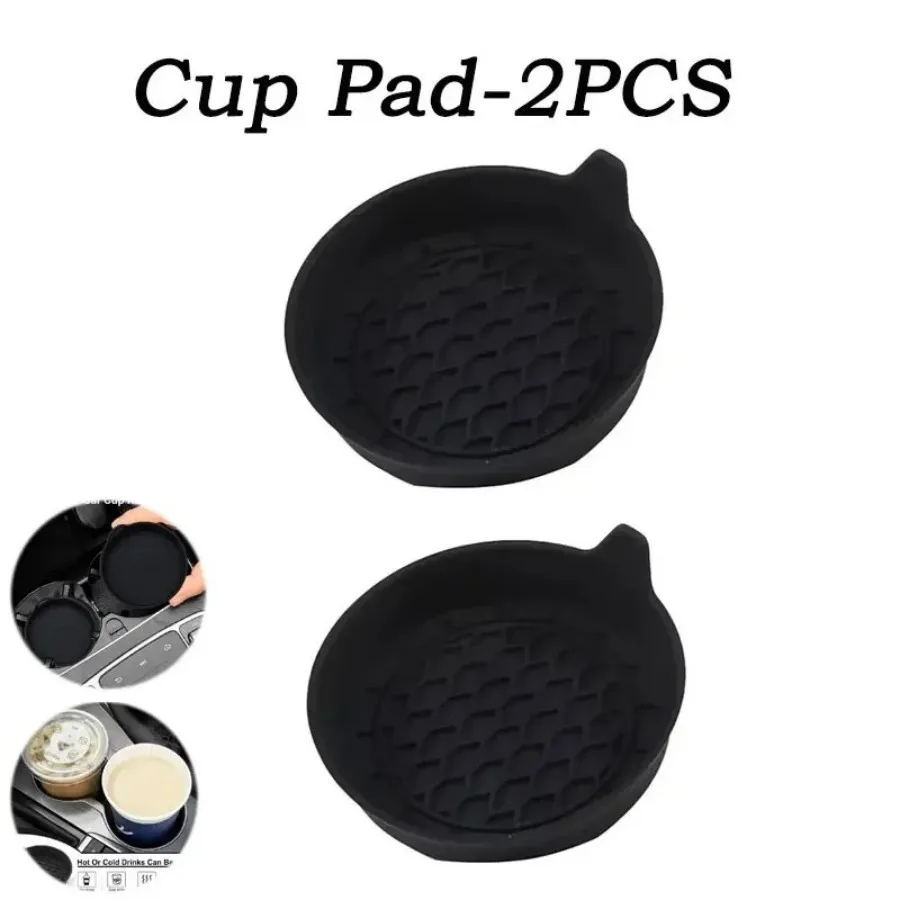Autobekerhouder Pad - Antislip autobekermat, Insert Coaster Mat Anti-rammelaar siliconen bekermat met handgrepen en verhoogde rand voor auto, T