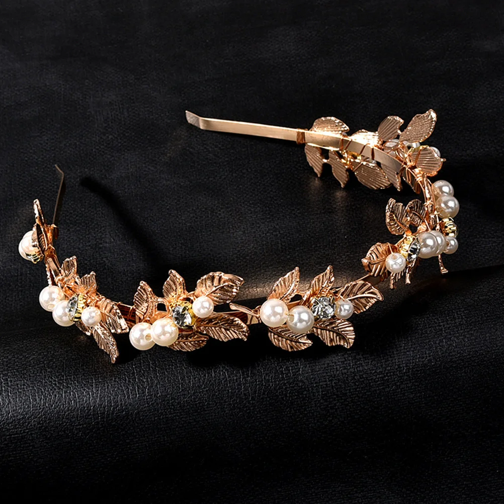 

1Pcs Shiny Gold Hairband Leaf Crown Exquisite Bridal Hair Accessories for Weddings Special Occasions