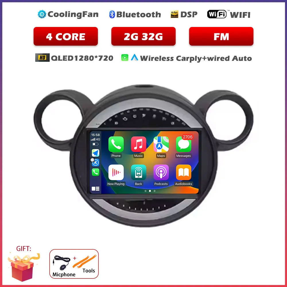 Voor BMW Mini Cooper Countryman R56 R60 2011-2013 Android 16 Auto Carplay Auto GPS Navigatie Stereo Multimedia Speler Scherm gereedschap