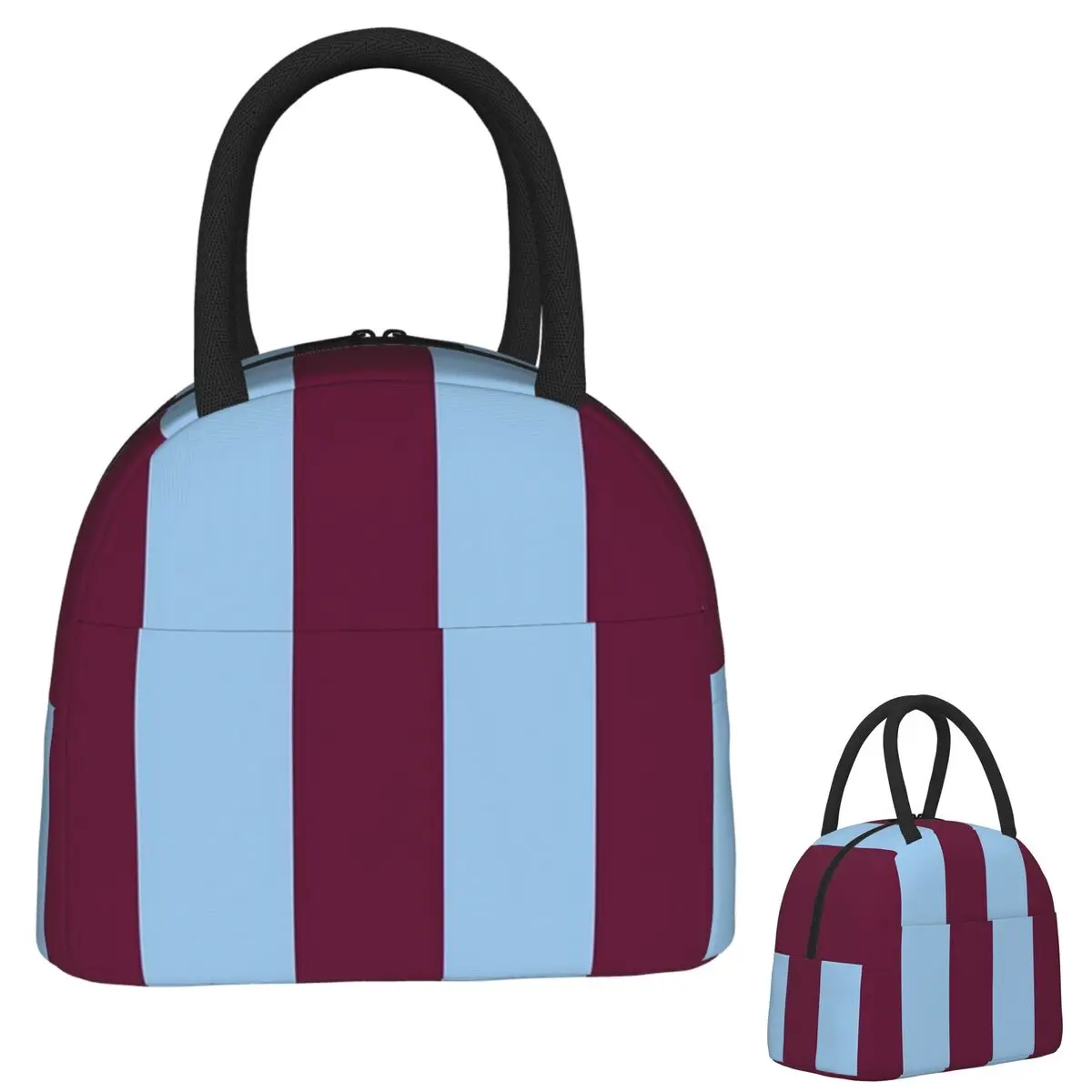 

Aston Villa Retro 2000, бордовые и синие домашние полосатые сумки для обеда, изолированная коробка для бенто, водонепроницаемая сумка для обеда, сумки для пикника, термосумка