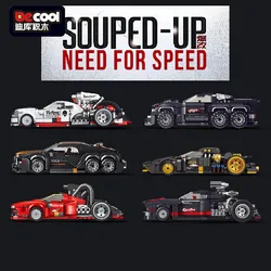 Technical DECOOL Electroplated Wheels Sports Car Model Souped-Up Supercar MOC Speed Champions Building Blocks Bricks Toys