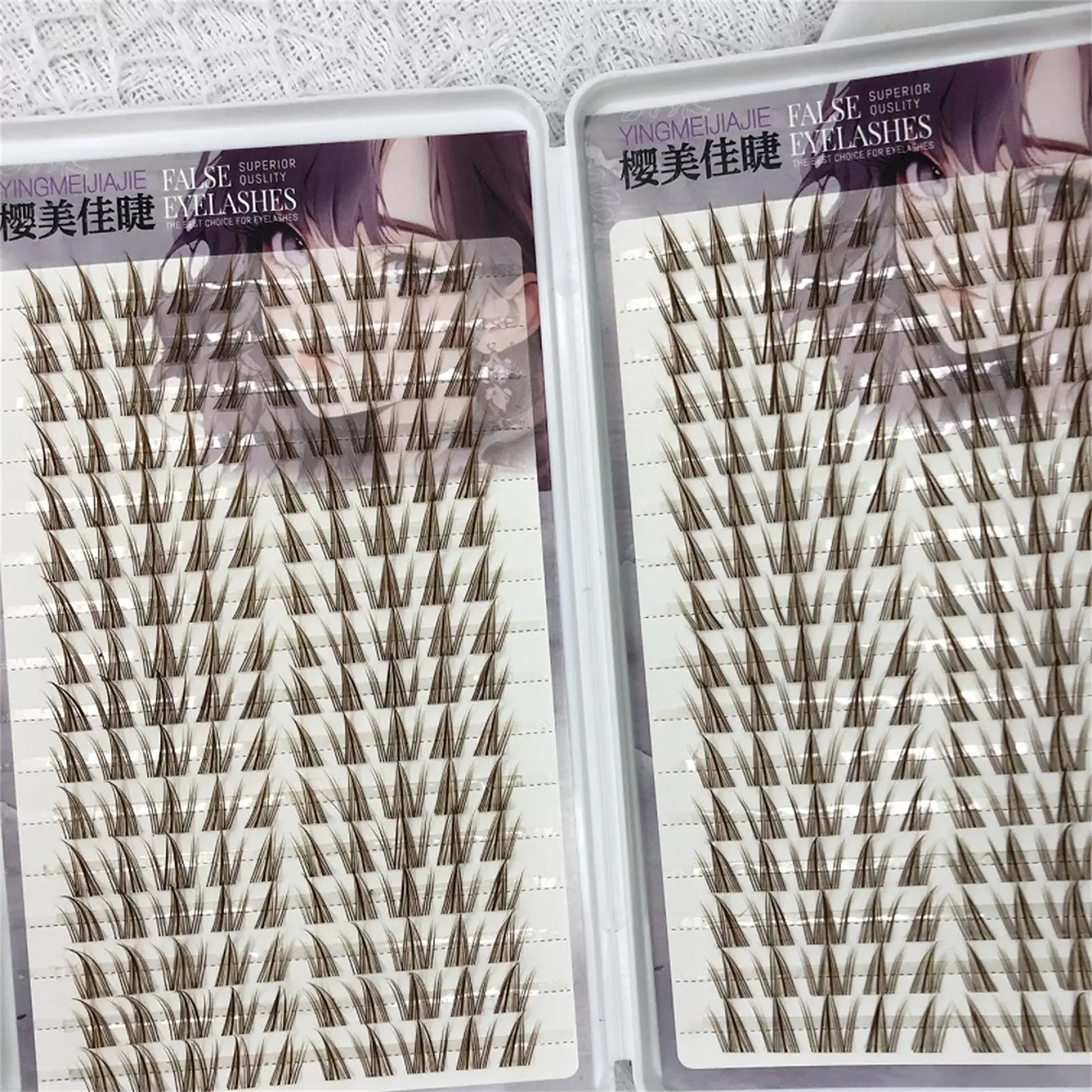 Cílios postiços marrons 11-13mm comprimento misto natural com faixa flexível para mulheres diariamente e maquiagem de fantasia