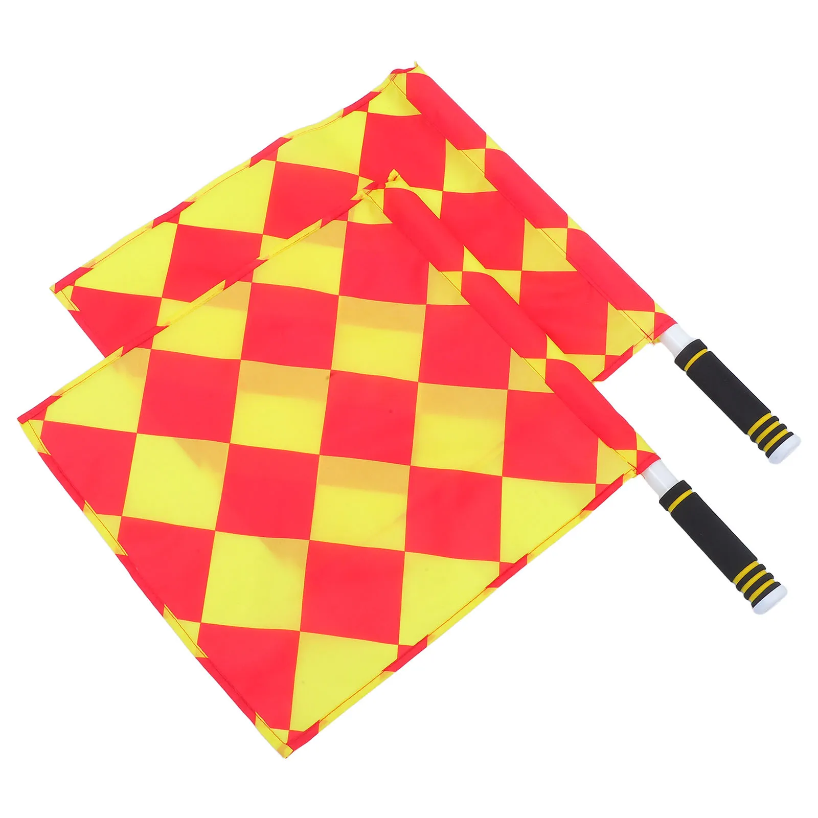 

2Pcs Referee Hand Flags Sponge Handle Soccer Volleyball Match Signal Equipment Bright Colors Lightweight Versatile