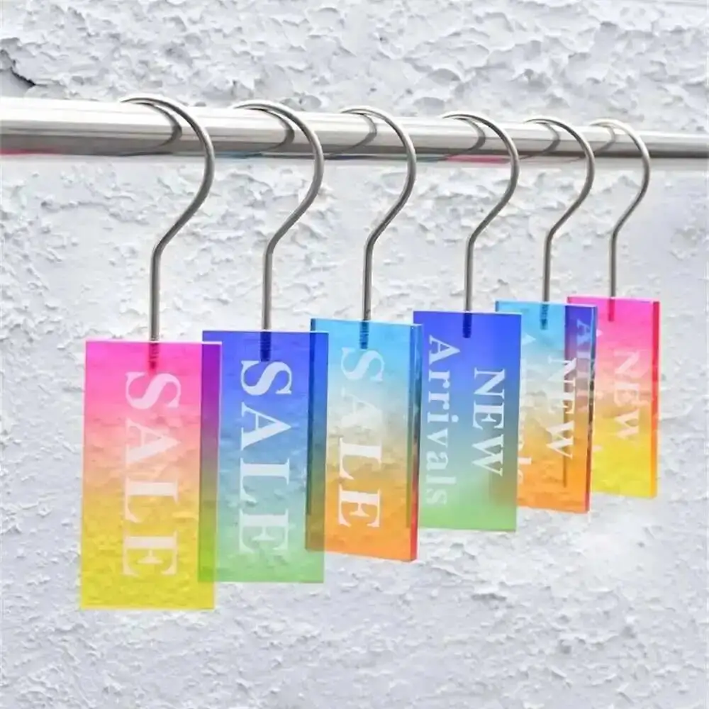 Kreatives Design, Modische Neuheit: Sonnenuntergang-Farbverlauf Acryl-Kleiderständer für Bekleidungsgeschäfte, Acryl-Modell zum Aufhängen, SALE, Neuheiten – Detail 5