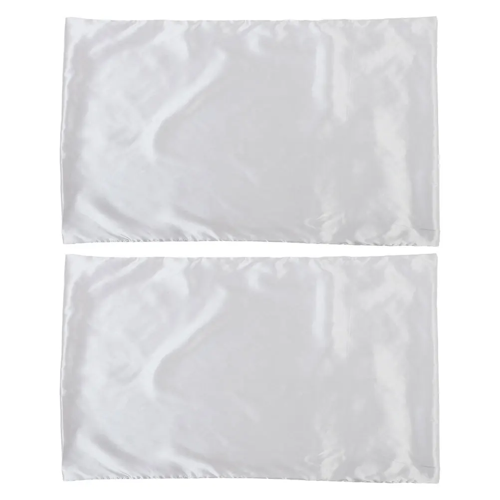 

2Pcs Smooth Faux Silk Polyester Pillowcases Solid Color Pillow Covers Hairfriendly Soft Pillowcase Protectors for Bedroom