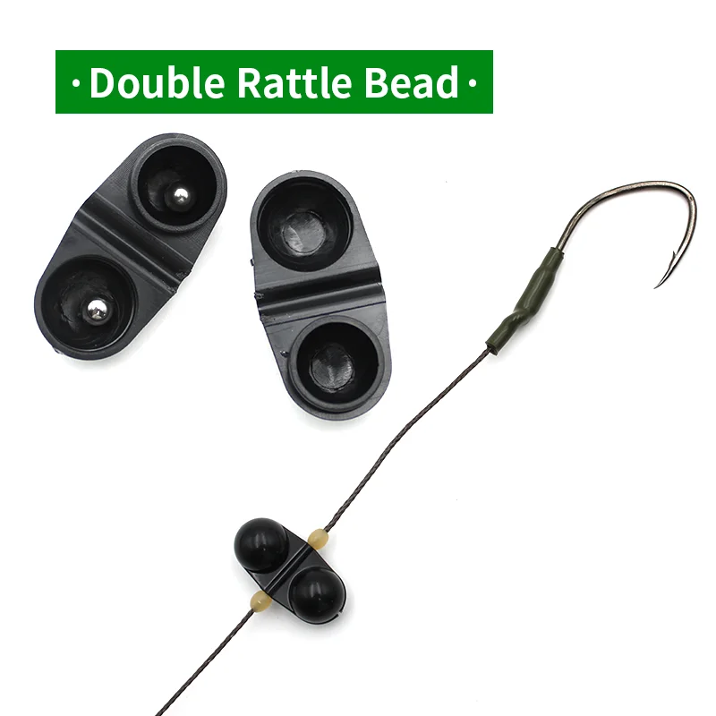 10pcs Fishing Double Rattle Beads Catfish Rig Catfishing Tackle Portable Plastic Fishing Attractants Beads Bells Accessory