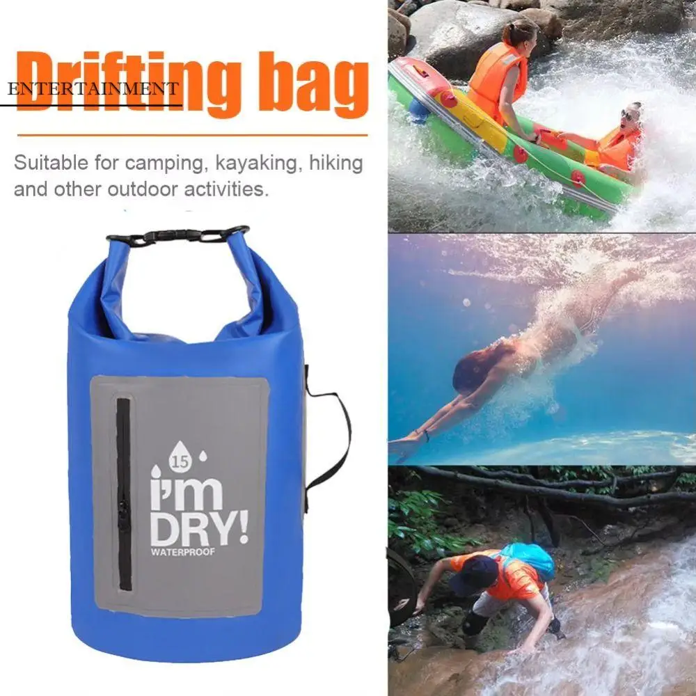 

10/15L Waterproof Dry Bag Large-Capacity with Shoulder Straps Swimming Bucket Bag Lightweight Foldable Beach Backpack
