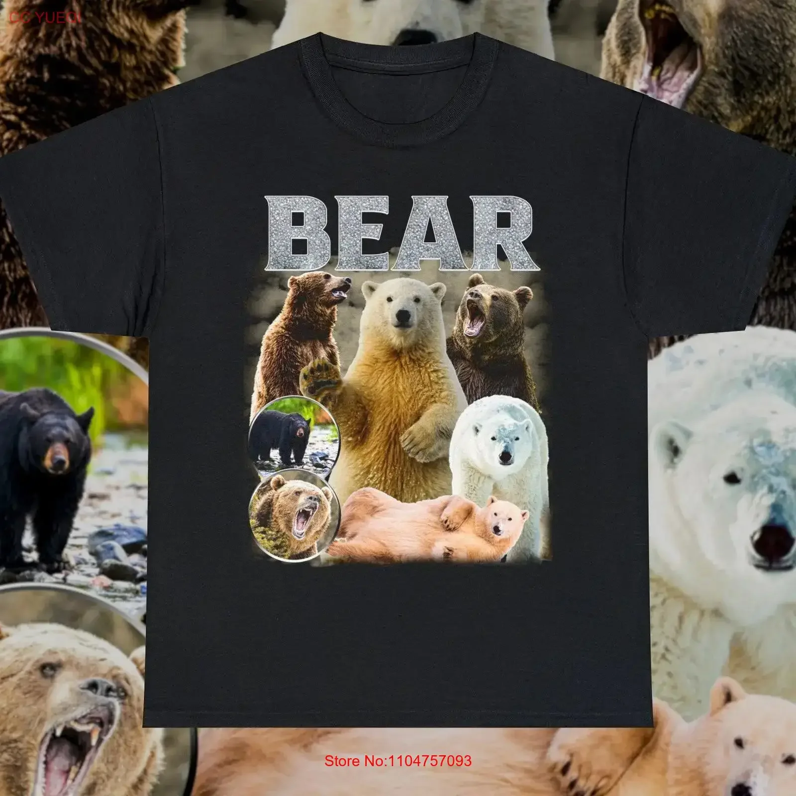 Bear Vintage T Shirt Retro 90s Bootleg Animal Polar Black Brown Grizzly High Quality  vintage Washed Soft Slightly streetwear