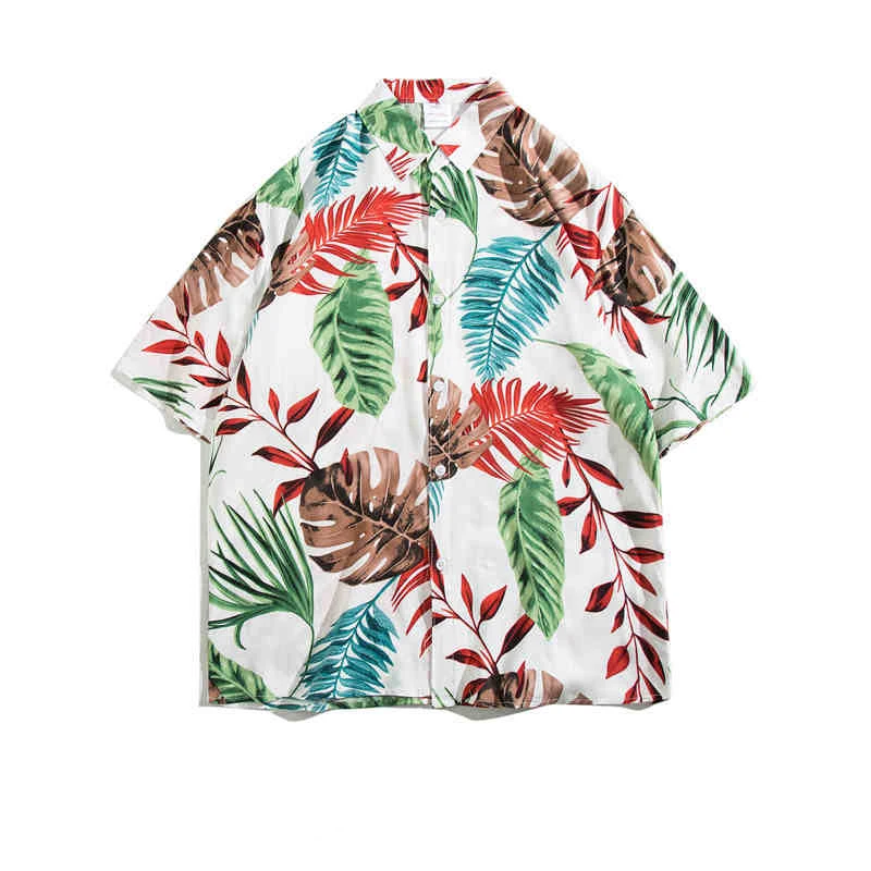 

2025 Hawaiian Shirts For Men Cool Ape Man Print Short Sleeve Beach Shirts Patchwork Style Summer Tops Breathable