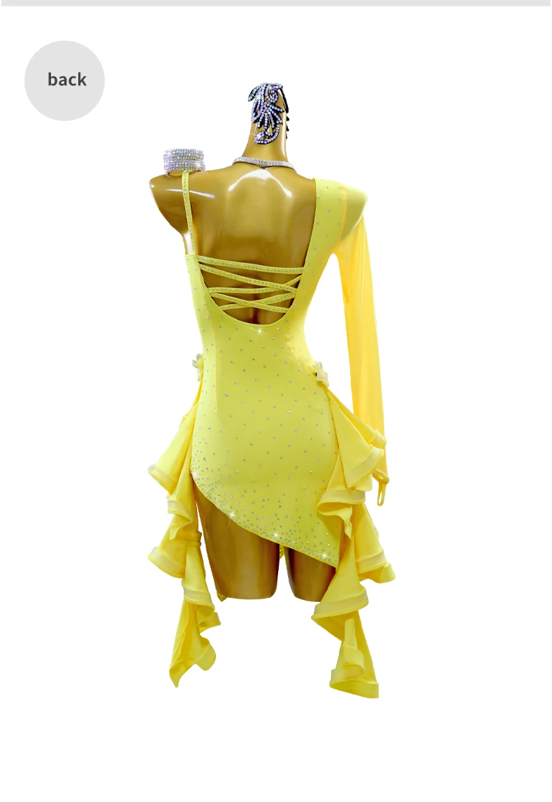Neue lateinamerikanische Kleider, Ballkleid-Rock, Damen-Performance-Outfit, Mädchen-Kostüm, Bühnen- und Abendgarderobe, Karnevalskostüm, Kabarett-Outfit. – Detail 10