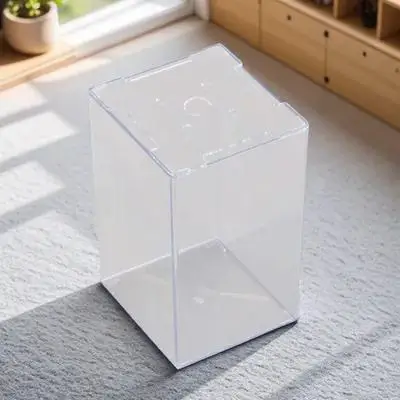 

1pc Small Tank Transparent Acrylic Betta Cylinder Desktop Aquarium Decor Miniature Fish Box Household Fish Container