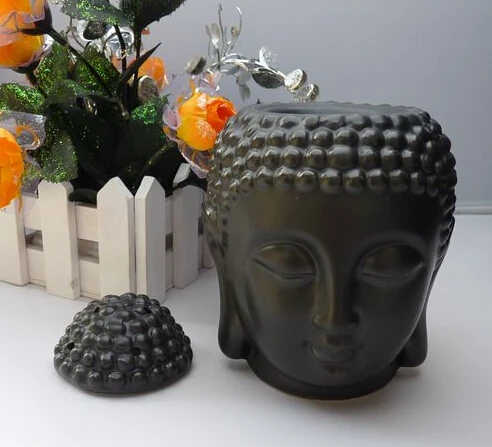 Home Decoration Aroma Oil Ceramic Buddha Candle Holders Essential Oil Incense Base Lavender Assuaging Scent