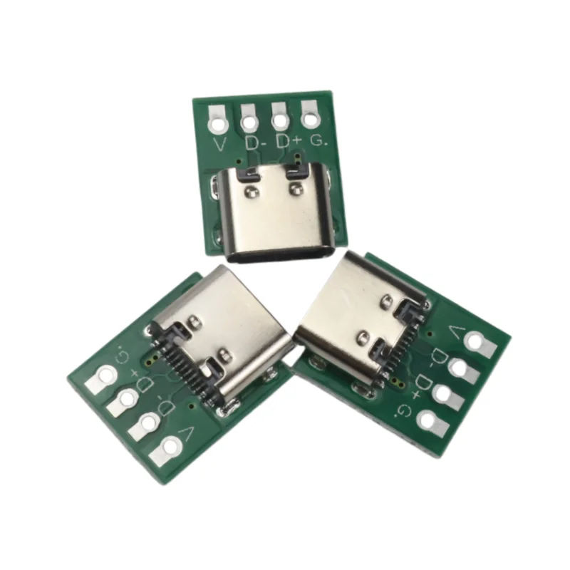 USB 3.1 Type-C 16-Pin Test Breakout Board 2.54mm Pitch for Arduino Raspberry Pi ESP32 Diagnosis Data Cable Prototyping DIY