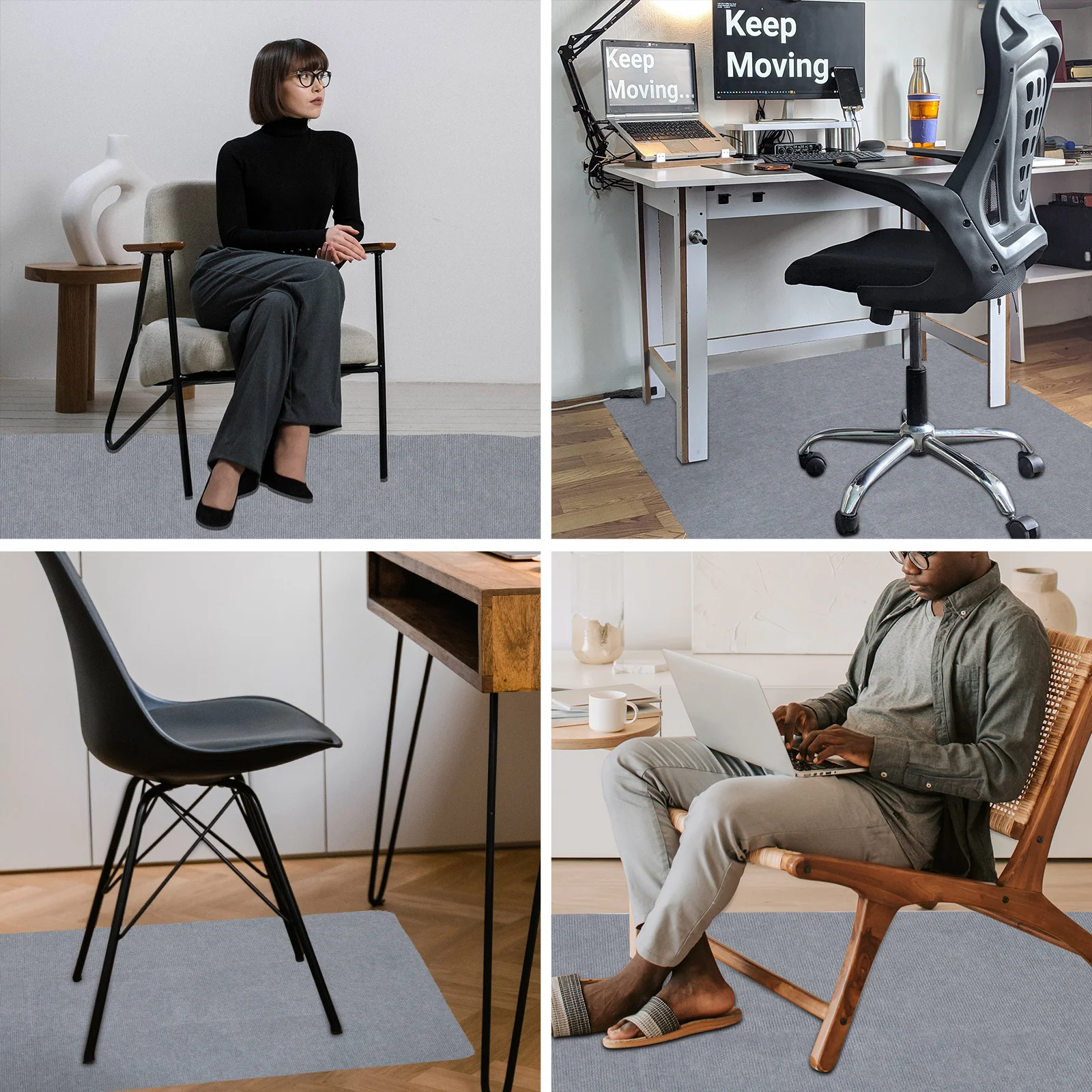 حصيرة أرضية المكتب غير قابلة للانزلاق من البوليستر السميك لحماية كرسي الألعاب المكتبي والحمام المطبخ #5