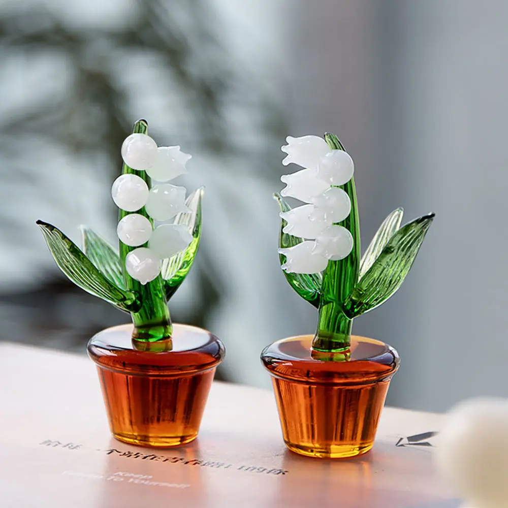 

WSHYUFEI Japanese Glass Lily of The Valley Ornament Diy Hand Crafts Decorate Car Accessories Home Decoration Send A Gift