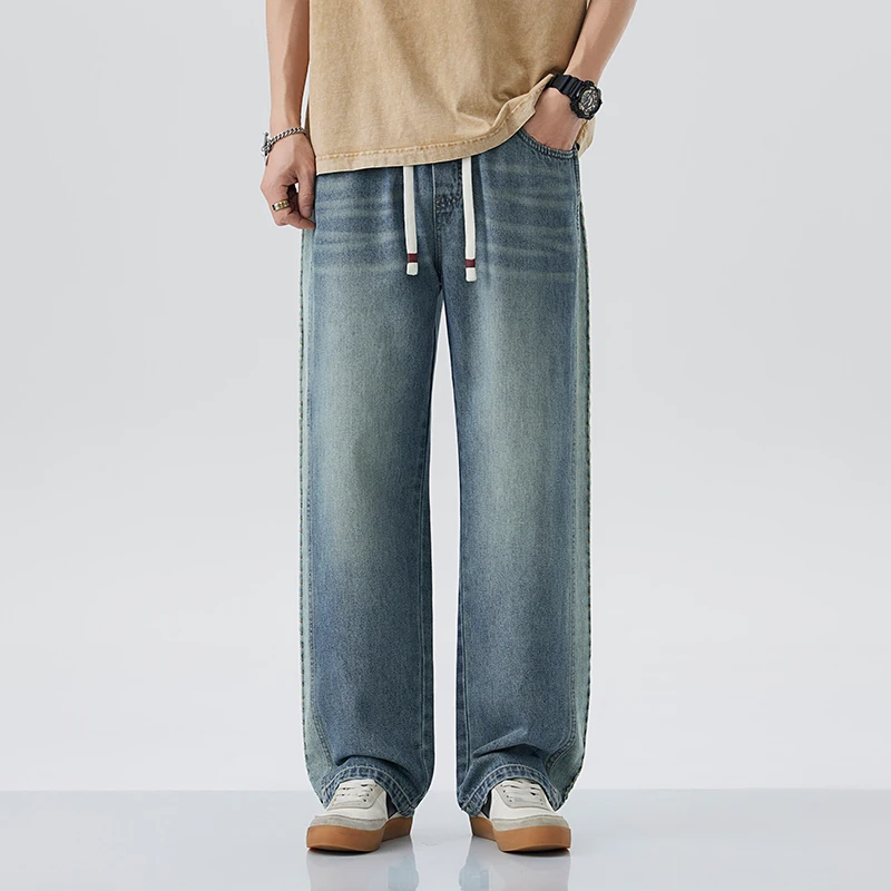 2026 Autumn Men's Personalized Trendy Urban Fashion Gradient Denim Pants