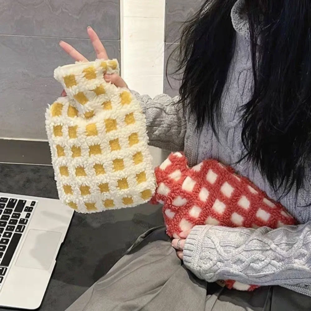 

Cute Plush Hot Water Bag Thickened Water Filled Hand Warmer Portable Large Capacity Detachable Warm Handbag Bed Warming