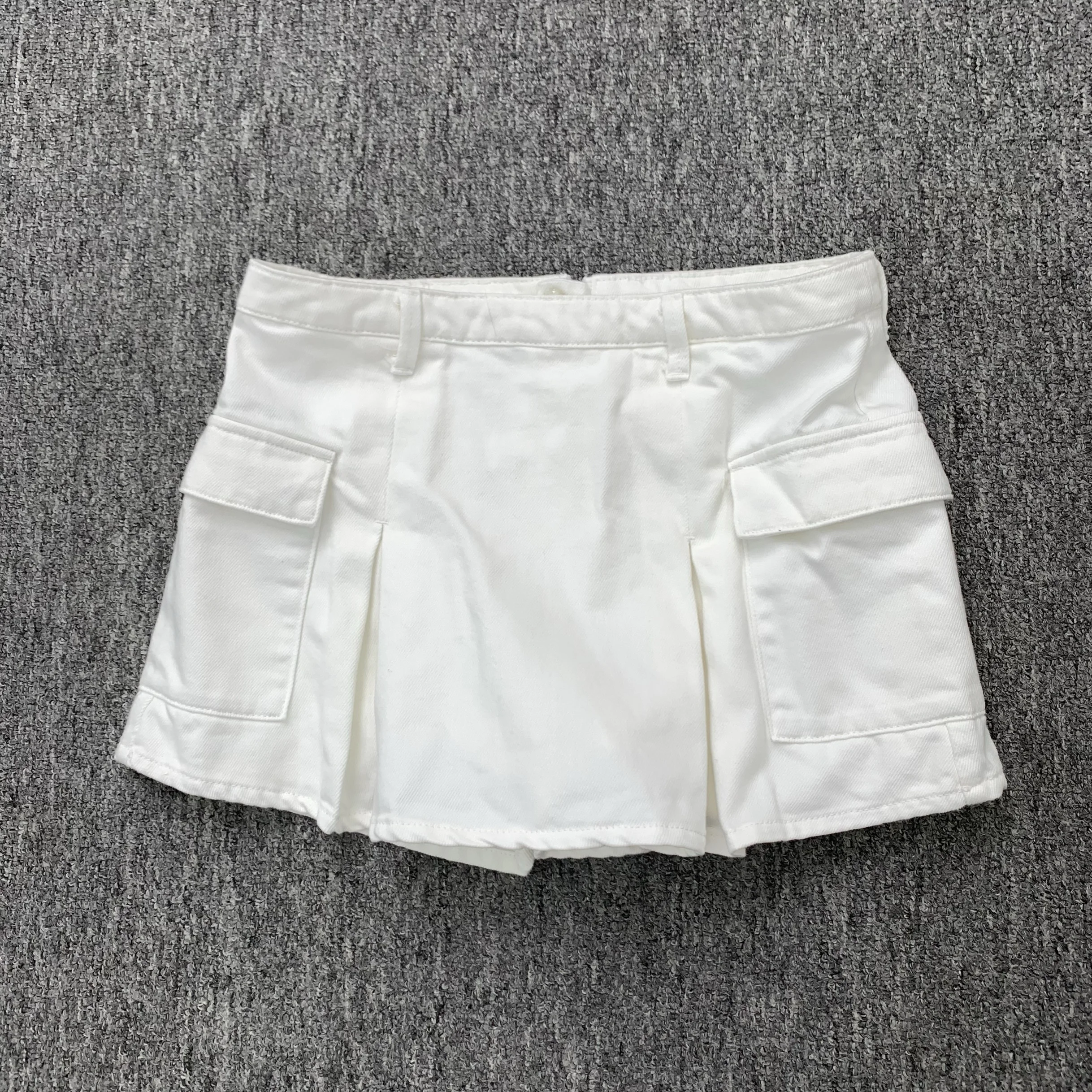 Simple Comfortable Denim orts for Women Spring 2024  Skirt Pants Button Detail Casual Wear Other Material 00%