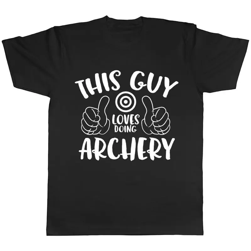 

This Guy Loves doing Archery Mens Womens Ladies Unisex T-Shirt