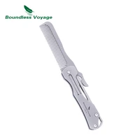 Peine de pelo plegable de titanio Boundless Voyage, peines EDC, peine de bolsillo, peinado y cuidado de bigote Ti9011O