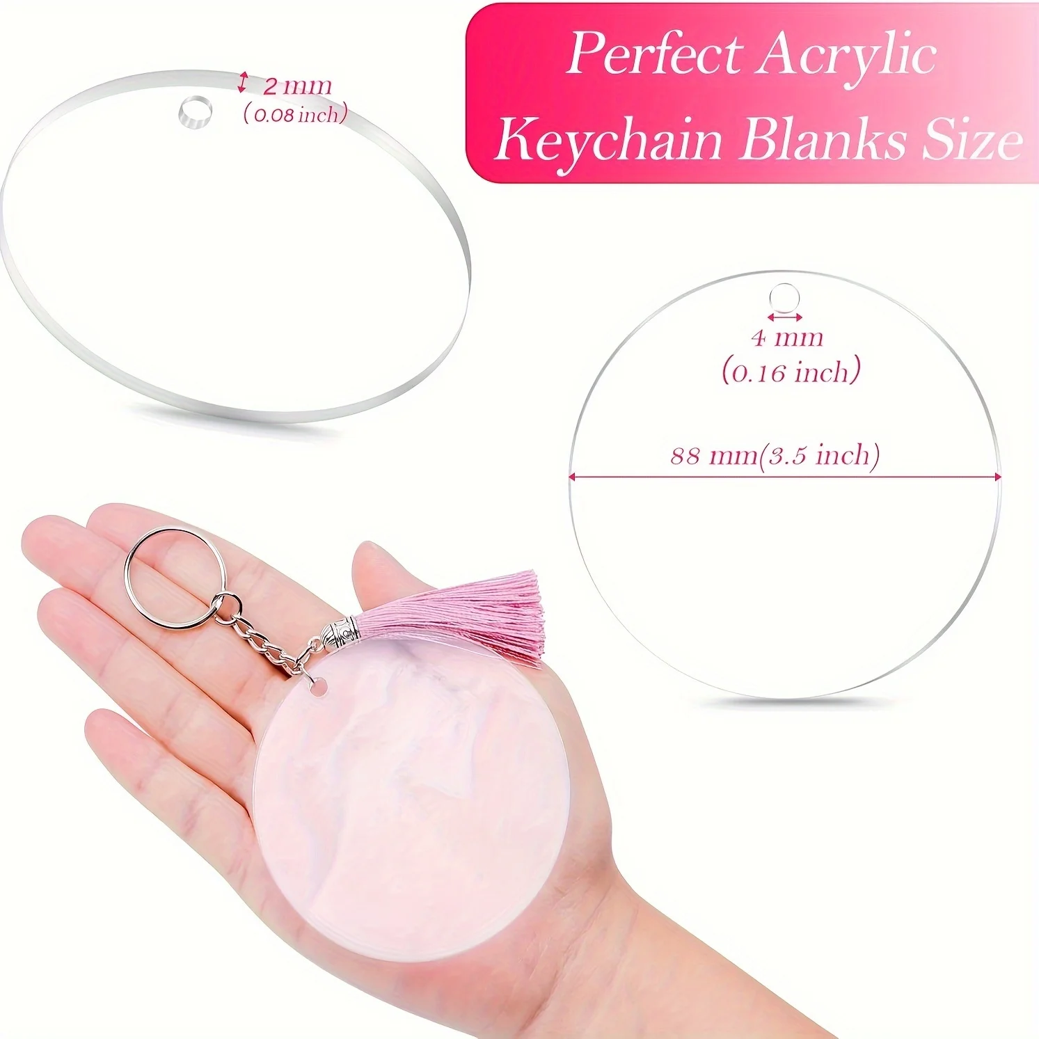 30 Pieces Clear Acrylic Discs Acrylic Circle Blanks Transparent Acrylic Circles in Bulk for Baby Milestone Discs, Acrylic