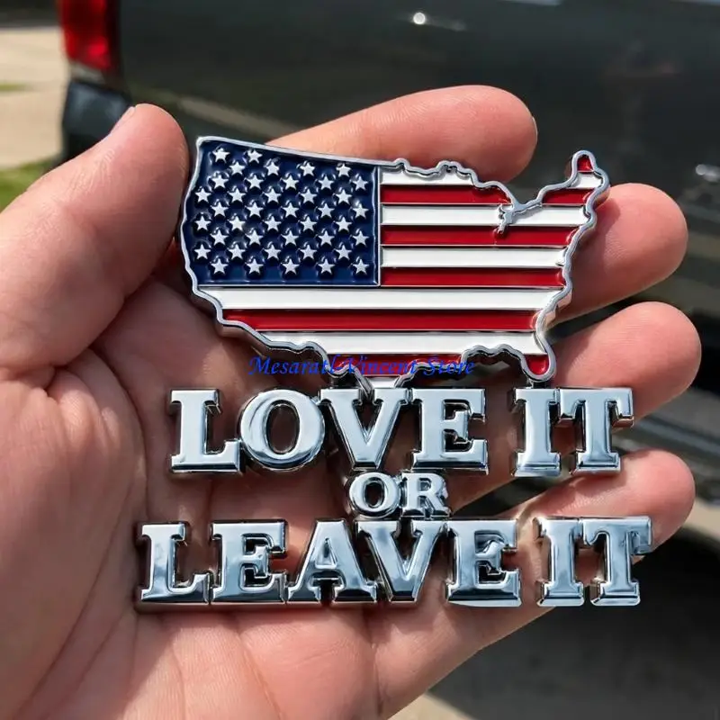 A70F Map Car Emblems Badge Adhesive Vehicle Trim with Silver Tone Letters for Trunk Lid, Body Panel and Car Sign Display