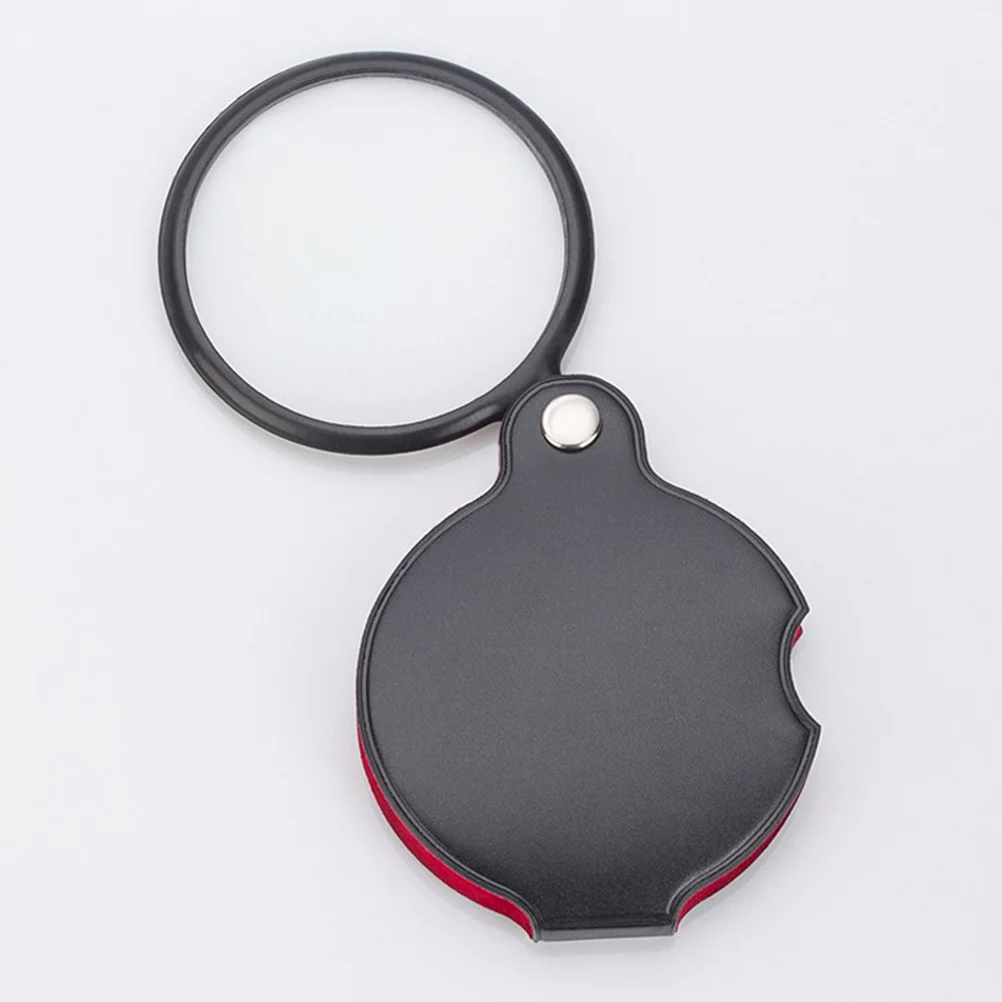 

5pcs Magnifying Glass Portable Handheld Magnifier Folding Magnifying Glass Pocket Magnifier Loupe with Protective Case (Black)
