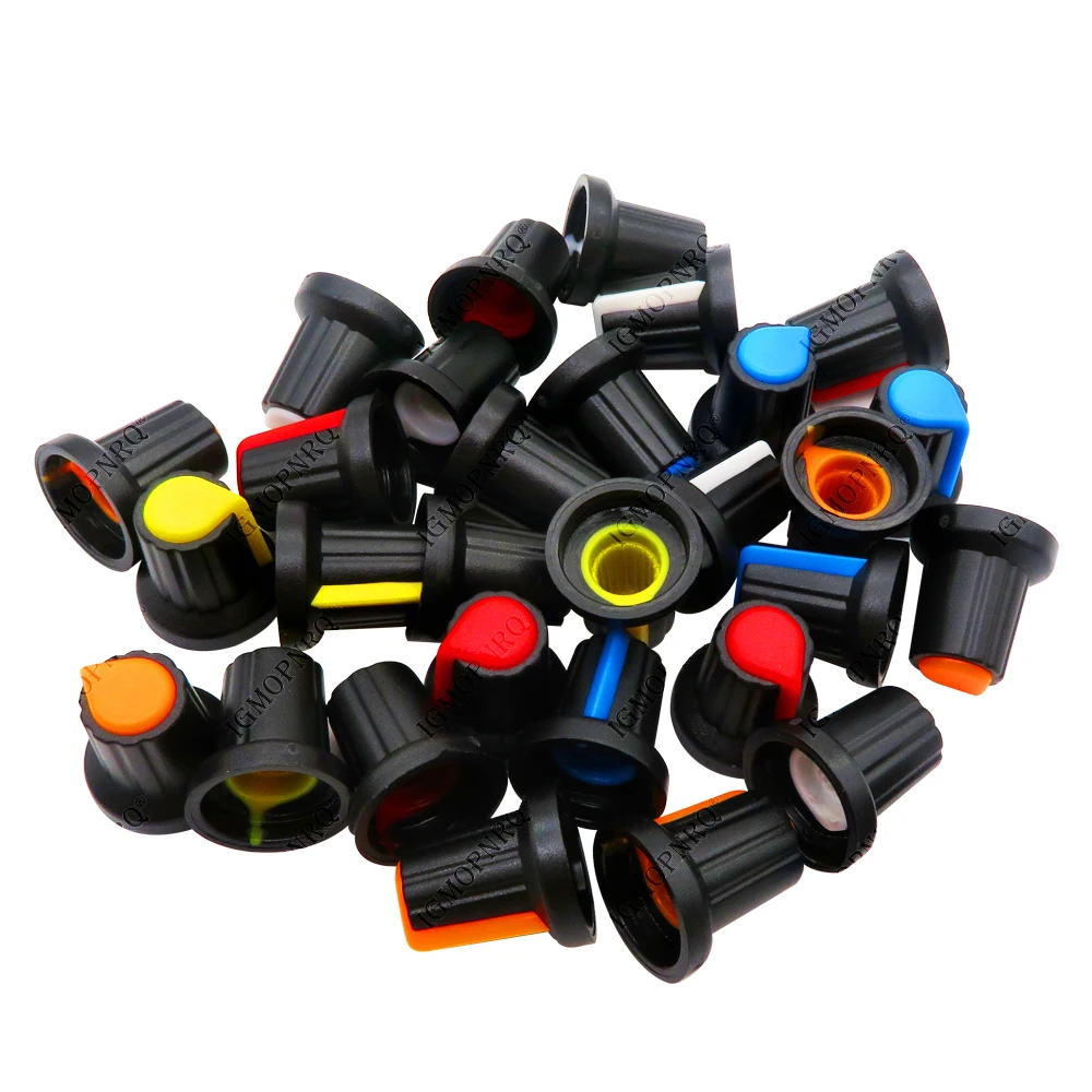 5value*6PCS=30PCS WH148 Potentiometer Knob Cap(copper core) 15X17mm 6mm Shaft Hole AG2 Power Adapter switch Caps IGMOPNRQ