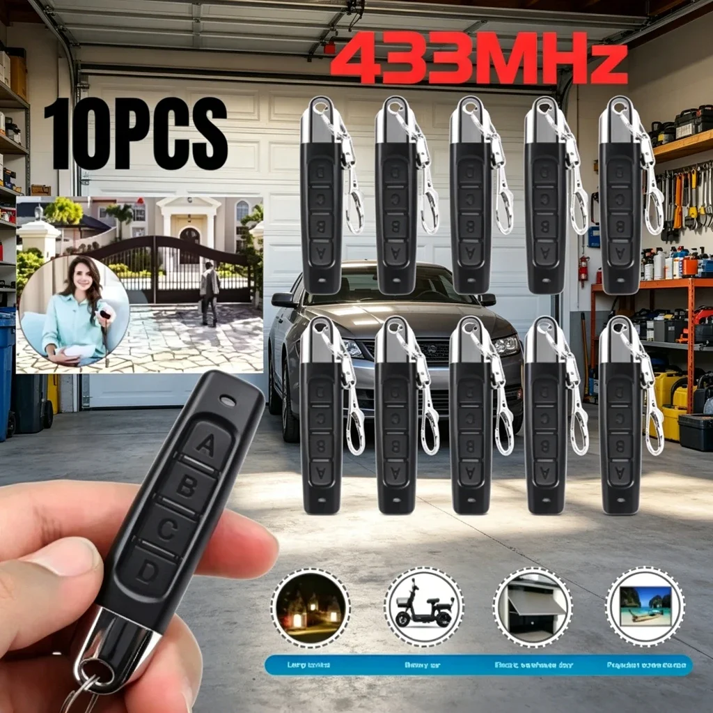 433MHz 4-Button Remote Control Duplicator 1/50PCS Clone Cloning Code for Car Key Garage Door Gate Opener
