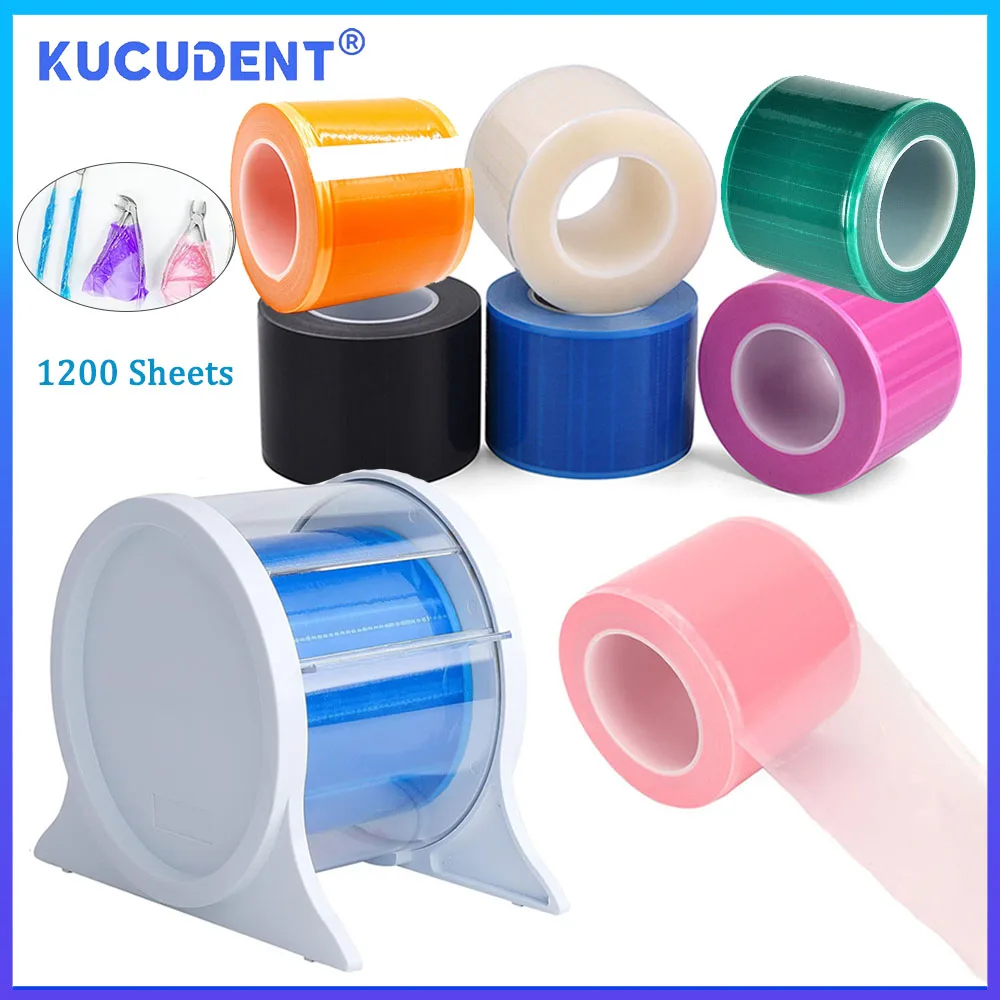 Kucudent歯科隔離膜、使い捨て保護バリア、テープ材料、リリースフィルム、ディスペンサー、ロールあたり1200枚