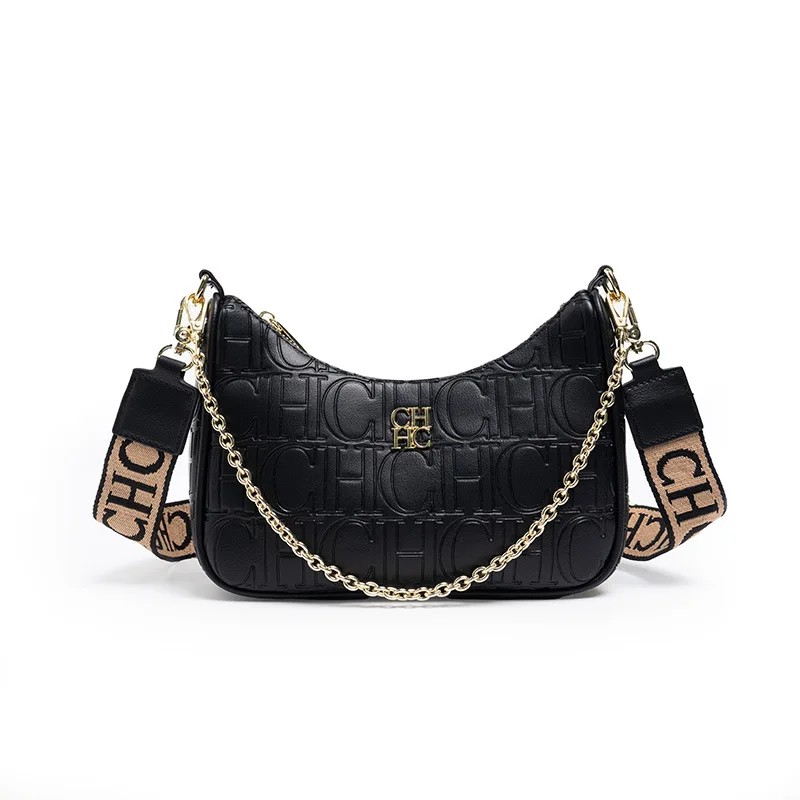 حقيبة كارولينا هيريرا 2025 تحت الإبط للنساء - حقيبة كتف قمر الهلال الفاخرة مع حزام سلسلة قابل للتعديل وتصميم بسيط