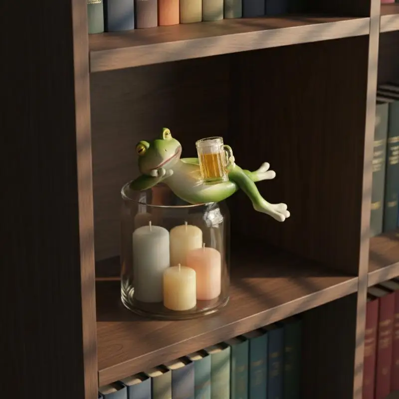Hanging Frog Resin Figurine Mini Decor Ornament for Flower Pot Edge Fish Tank Kids Room Garden Patio Decor