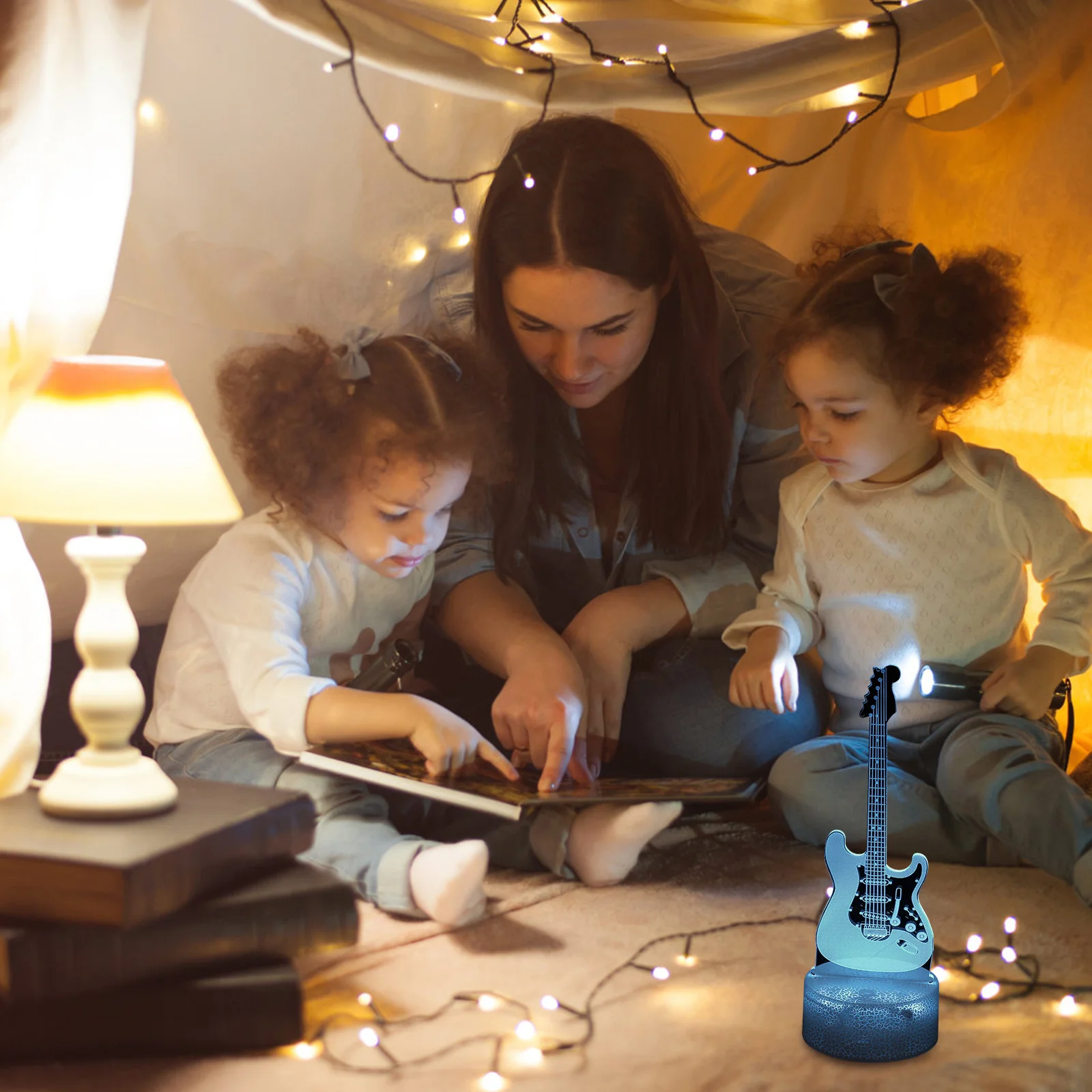 1 مجموعة ثلاثية الأبعاد مصباح الطاولة الإبداعية ضوء الليل الدافئة توهج المحيطة مصباح غرفة نوم الديكور LED ليلة مصباح ديكور المنزل ، #3