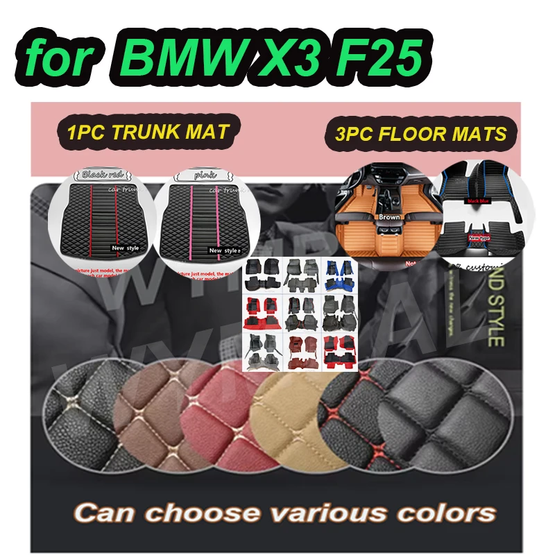 

LUXURY Car floor mats for BMW X3 F25 2011 2012 2013 2014 2015 2016 Car Floor Mats Custom auto foot Pads