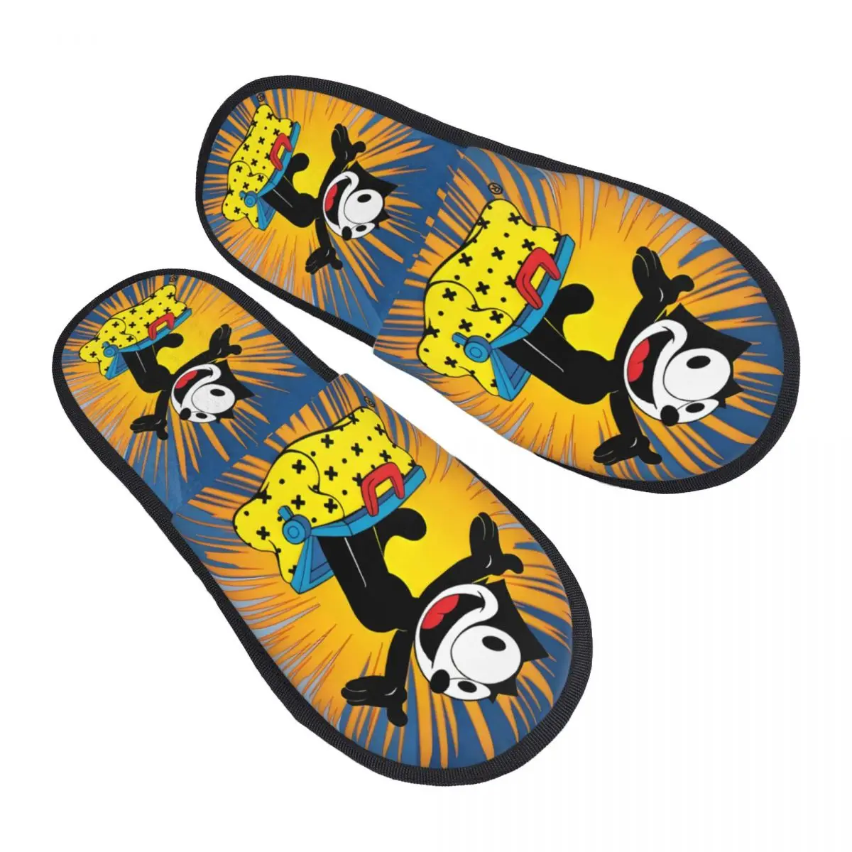 

Женские домашние тапочки с принтом Felix The Cat в стиле аниме, мягкие теплые пушистые тапочки из пены с эффектом памяти Kawaii, домашняя уличная обувь