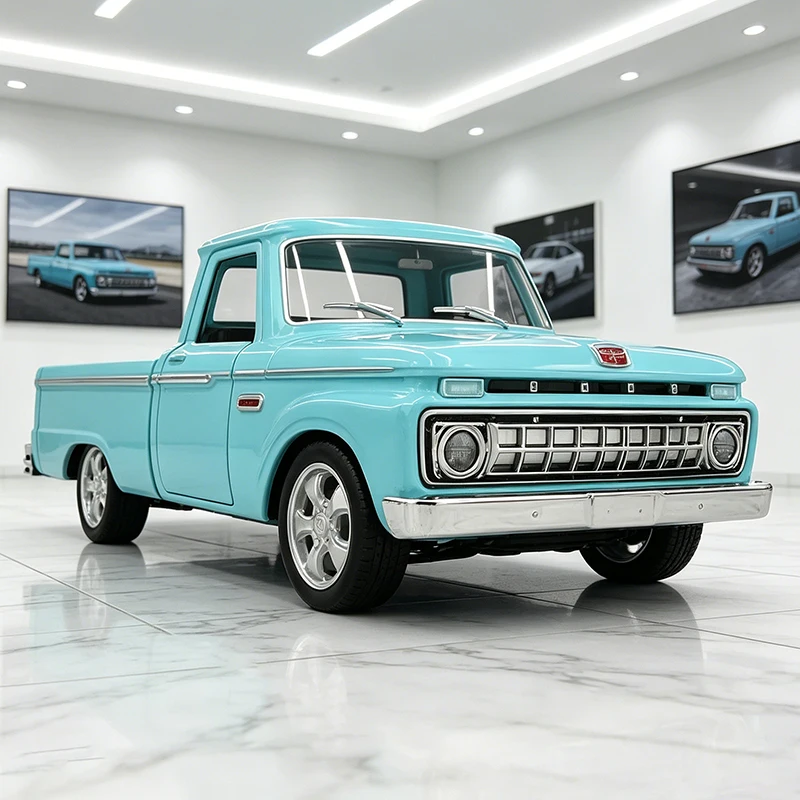 NOVO 1:36 Ford F-100 F100 1965 Pick-up em Liga Metálica, Miniatura de Carro para Coleção e Presente