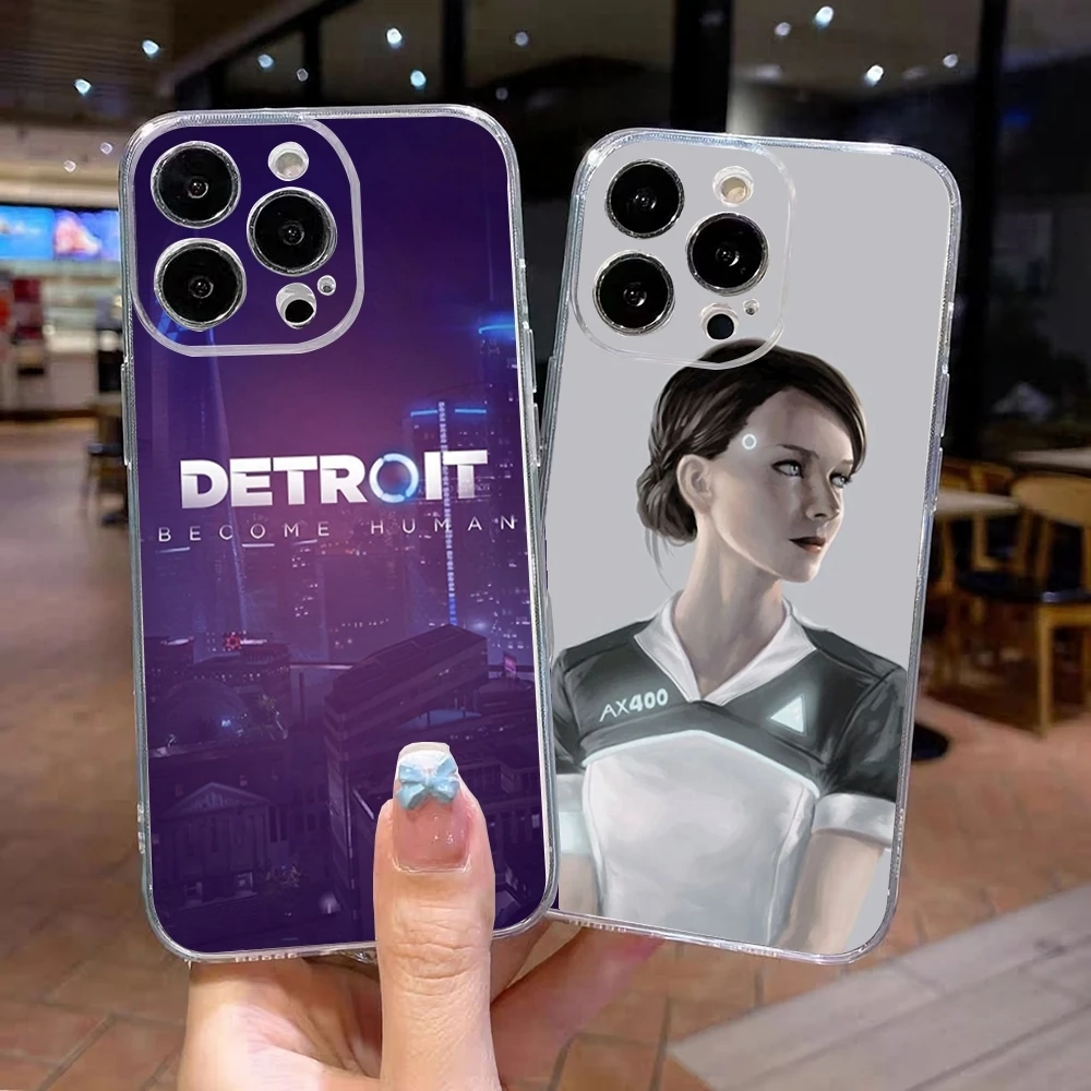 Hot Game Detroit Become Human Phone Case For IPhone 17 Air 16 15 14 13 12 Pro Max Plus Clear Shockpoof Transparent Cover