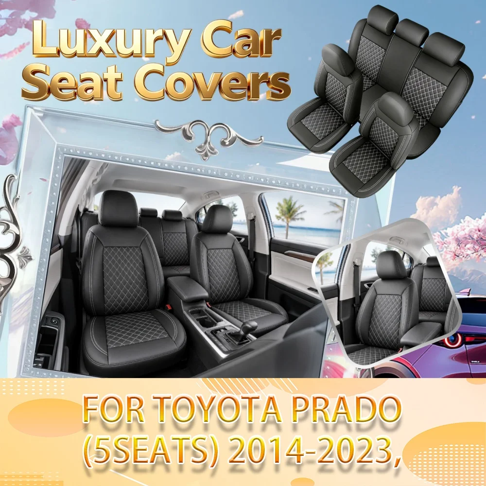 For Toyota Prado(5seats) 2014-2023High-grade quilting texture universal car seat cover, easy to clean, suitable for all seasons