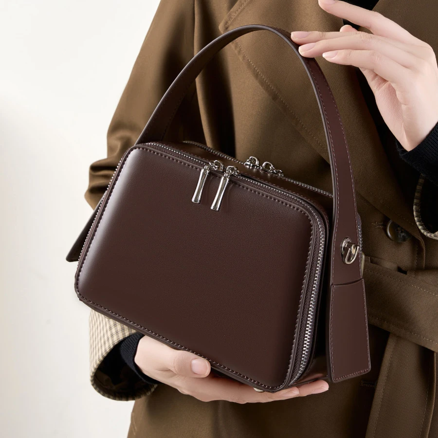 

New 2025 Women's Fashion Handbags High Quality Split Leather Small Shoulder Bags Ladies Luxury Handbags Messenger Bags B376